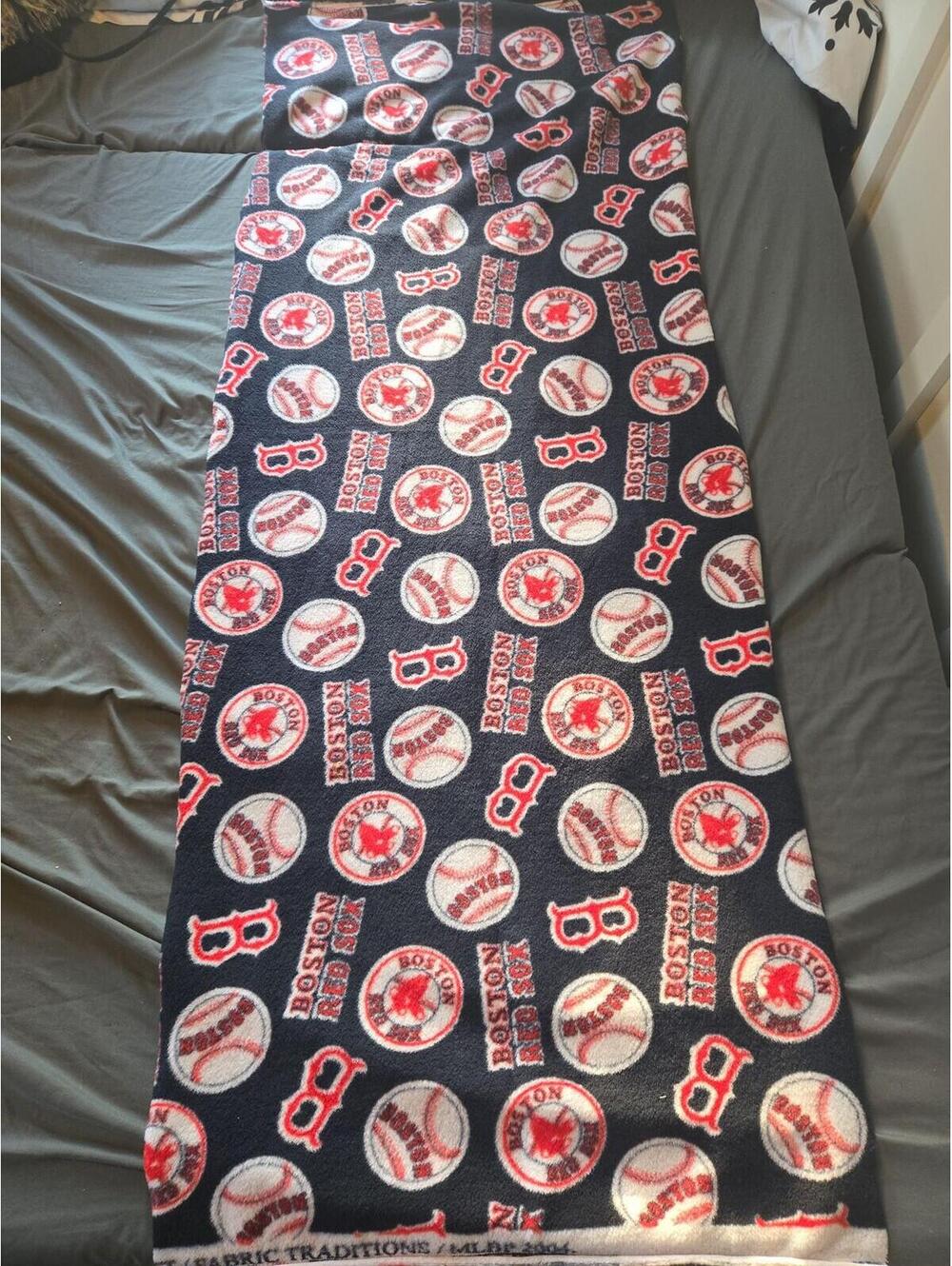 2004 Boston Red Sox MLB Fleece Fabric Remnant 5' x 2'